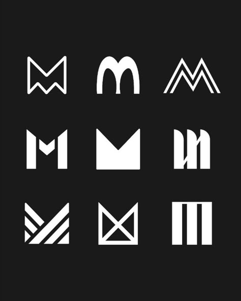 letter m monogram logos for inspiration M Geometric Logo, M Star Logo, M Logo Ideas, Mv Monogram, M Graphic Design, Nexus Logo, M Monogram Logo, Letter M Logo Design, Mission Logo