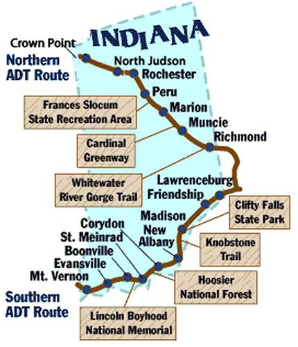 Indiana Portions of the American Discovery Trail