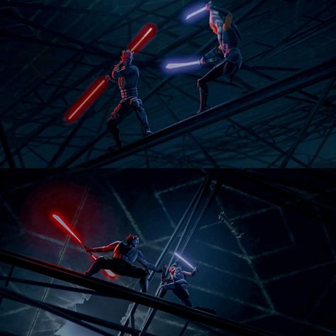 Ahsoka vs. Maul Ahsoka Vs Maul, Backdrop Ideas, Star Wars Pictures, Film Stills, Pin Collection, Fortnite, Tattoo Ideas, Darth Vader, Star Wars