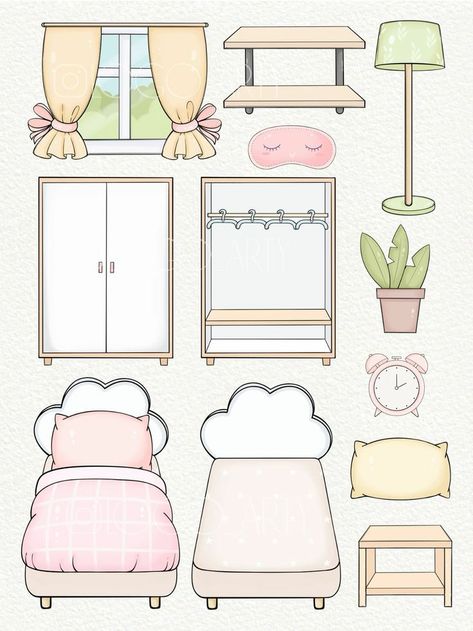 Paper Doll Template House, Doll House Paper Craft, Paper Dolls Printable House, Diy Paper Doll House Free Printable, Paper Duck Room, Cute Paper Dolls Printable, Paper Doll Room, Paper Doll House Printable Templates, Paper Duck House