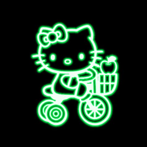 Sanrio Neon Icon, Neon Green Hello Kitty, Neon Green Icons, Green Pfps, Mario Stars, Alisa Bosconovitch, Ios Theme, Green Icons, Hello Kitty House