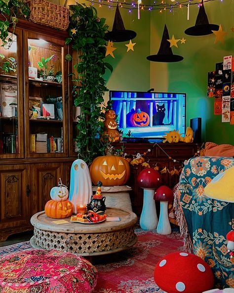 Some shots of my whimsical spooky home 🎃🌙⭐️ I’m thinking I should show you guys the Halloween costume I just got today along with some other fun goodies! More to come!! Have you gotten your Halloween costume? #halloweendecor #halloweencostume #halloweenmovie #halloweenspirit #halloweendecorations #halloweendecorating #autumnvibes #autumn #falldecor #fallstyle #fallvibes #whimsicaldecor #whimsicalhomedecor #witchaesthetic #witchyhomedecor #whimsicraft #timburton #magicalhome #cozyhomedecor Whimsicraft Decor, Halloween Pregame, Whimsical Halloween Decor, Spooky Home, W.i.t.c.h Aesthetic, Witchy Home Decor, Magical Home, Whimsical Halloween, Whimsical Decor