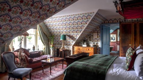 L Shaped Bedroom, The Fife Arms, Fife Arms, Best Boutique Hotels, Attic Rooms, Boutique Hotels, Eclectic Home, White Interior, Interior Inspo