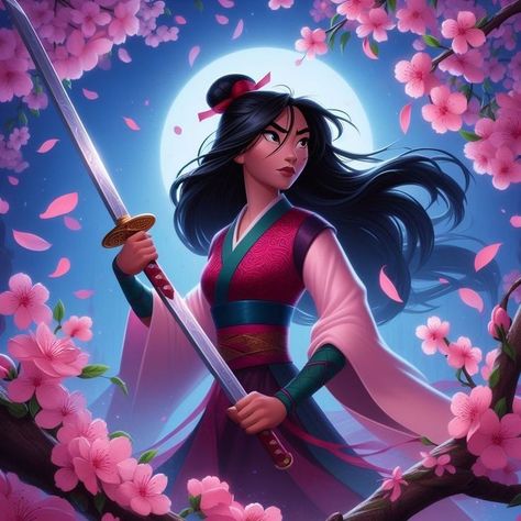 Milan Costume, Disney Mulan Aesthetic, Disney Princess Warriors, Mulan Fanart, Disney Princess Background, Mulan Aesthetic, Modern Disney Princess, Disney Princess Mulan, Princesa Mulan