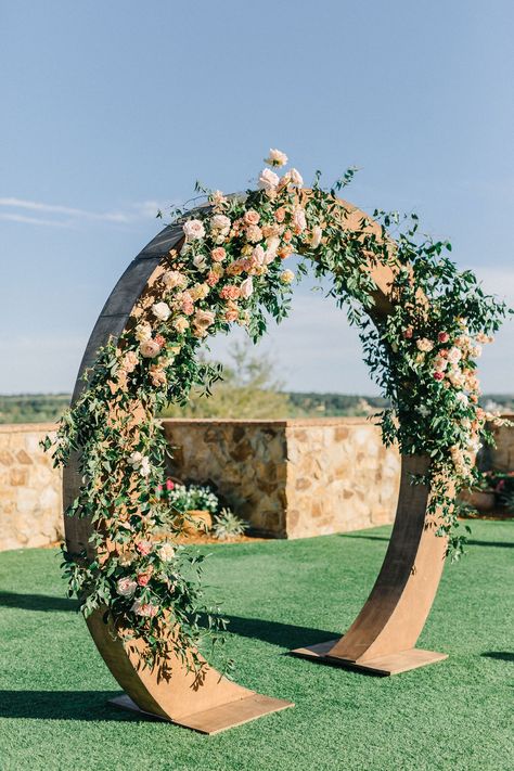 Wood Arch Wedding, Circle Arch Wedding, Proposal Setup, Diy Wedding Arch, Circle Arch, Bella Collina, Round Arch, Wood Arch, Wedding Backdrop Design