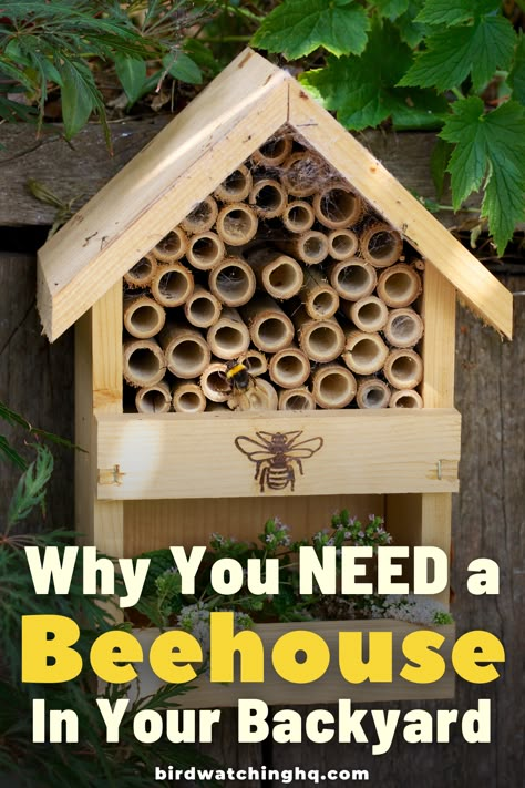 Diy Bee Apiary, Bamboo Bee House, Bee Garden Ideas Landscapes, Make A Bee Hotel, Bee Box Plans, How To Build A Bee House, Bumble Bee House Diy, Small Bee Hive, Bee Home Diy