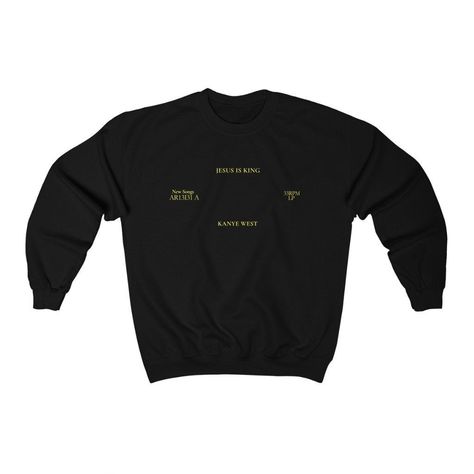 Jesus is King Inspierd Crewneck - Kanye West Sunday Service Tour Merch Sweatshirt This soft sweatshirt has a loose fit for a comfortable feel. With durable print, it will be a walking billboard for years to come. + Loose fit + 50% Cotton; 50% Polyester (fibre content may vary for different colors) + Medium fabric (8.0 oz/yd² (271.25 g/m + Sewn in label + Runs true to size most of the time - Please check measurements on last product picture. RETURN & EXCHANGE POLICY: Every item is made to ord Kanye Merch, Kanye West Sunday Service, Indie Clothes Aesthetic, Kanye West Concert, Jordan Sweatshirt, Oversized Aesthetic, Jesus Is King, Sunday Service, Black Jumper