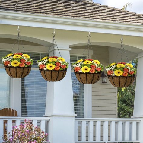 Metal Hanging Baskets, Metal Hanging Planters, Planter Basket, Hanging Flower Pots, Basket Planters, Hanging Flower, Planter Pots Outdoor, Outdoor Garden Decor, Wall Garden