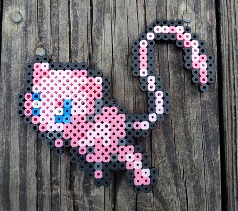 Mew perler Mew Perler Bead, Pink Perler Beads, Mew Perler, Melty Bead Designs, Perler Designs, Pokemon Perler Beads, Bead Creations, Beads Designs, Pixel Art Grid