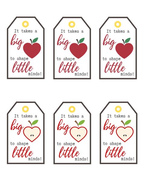 It Takes a Big Heart to Shape Little Minds Teacher Appreciation Free Printable Gift Tags | Baking You Happier Teacher Gift Tags Printable Free, Free Printable Teacher Appreciation Tags, Free Teacher Appreciation Printables, Teacher Wallpaper, Cute Gift Tags, Thanks Teacher, Teachers Appreciation Week Gifts, Teachers Appreciation, Teacher Appreciation Printables