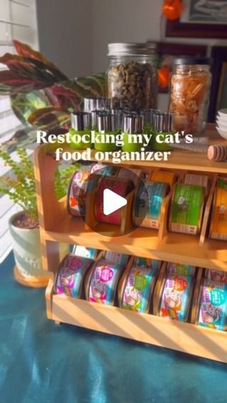 Happy House Cat on Instagram: "The cutest way to organize my cats food 🥰🐈‍⬛ Can find it at the link in my bio💕

#catfood #catsofinstagram #cats #organization #pantryorganization #home #animals #food" Cat Food Organization, Cat Food Storage Ideas, Pet Instagram, Home Animals, Cats Food, Animals Food, Canned Cat Food, Cat Food Storage, Can Storage