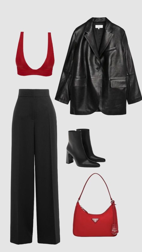 Red Black Outfit, Red Top Outfit, Look Grunge, Causual Outfits, Looks Style, Casual Style Outfits, Lookbook Outfits, Fashion Killa, Outfits Casuales