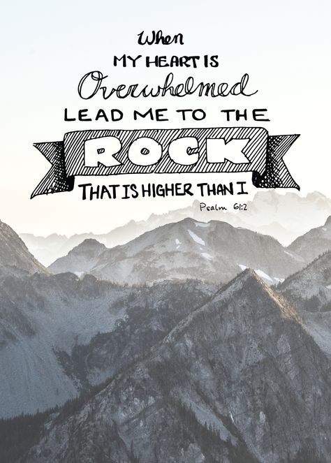 "From the end of the earth I call to you. When my heart is overwhelmed, lead me to the rock that is higher than I" - Psalm 61: 2  -I felt there could always be more of these so I made one myself. Psalm 61 2, Psalm 61, Bible Things, Christian Sayings, Christian Counseling, Stand Strong, Daily Reminders, Bible Encouragement, Spiritual Inspiration