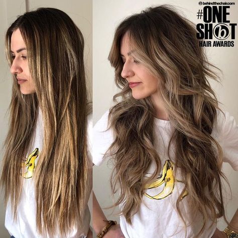 Long Shag Haircut Balayage, Long Shag Haircut With Face Framing, Long Thick Shag Haircut, Curled Shag Haircut, Modern Shag Long Hair, Layered Shag With Fringe Long, Long Shag Layered Hair, Long Shag No Bangs Haircut, Shaggy Long Hair Choppy Layers Curtain Bangs