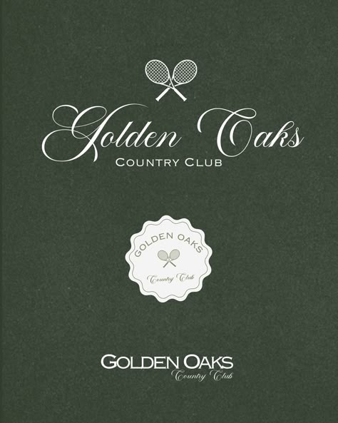 Golden Oaks | Brand Reveal Introducing Golden Oaks Country Club where excellence meets tranquility. 🔑 Their premier facilities include a championship golf course, a state-of-the-art fitness center, and a sparkling pool. Stay tuned for what else I have in store for this project! Brief by: @themondayagency & @thebriefassociation #TBAGOLDENOAKS #wd_branding #briefchallenge #graphicdesigner #designer #creative #logodesign #logodesigner #designportfolio #brandingdesign #freelance #logos #ill... Tennis Branding Design, Golf Branding Design, Country Club Graphic Design, Golf Club Branding, Golf Course Logo, Country Club Branding, Country Club Theme, Golf Branding, Golf Club Design