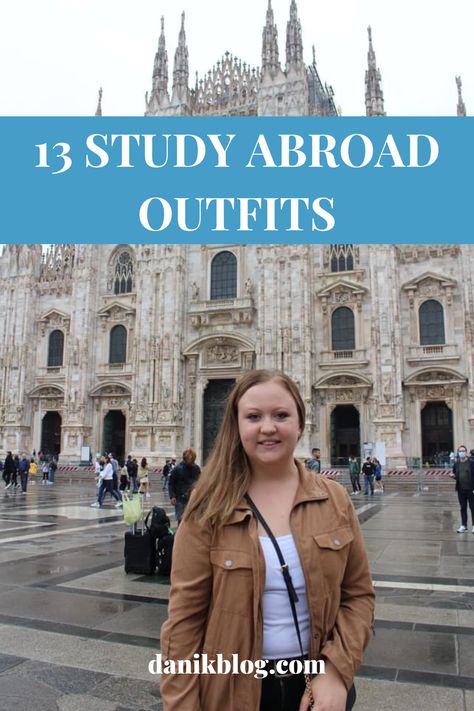 If you're starting to pack for study abroad and need outfit ideas that use easy to pack pieces, this is the post for you! Save this to check back on what outfits to wear when abroad! These are perfect for study abroad outfits summer, winter, and so much more! Abroad Outfits Summer, Summer Study Abroad Outfits, Study Abroad Outfits, Study Abroad Quotes, Study Abroad Spain, Study Abroad England, Abroad Outfits, Italy In March, Study Abroad Packing List