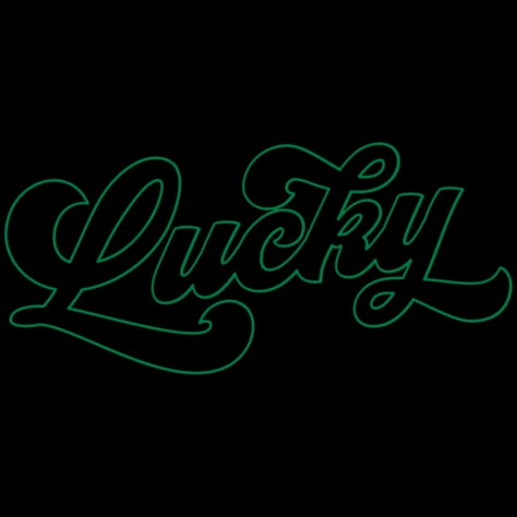 Lucky 1 Lucky Graphic Design, Lucky Tattoo Word, Not Lucky But Blessed, Lucky Words, Lucky Logo, Funky Logo, Lake Illustration, Affection Quotes, Lucky Tattoo