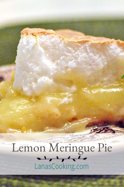 Classic Lemon Meringue Pie - tart, sweet, and perfect for summer. Perfect for summer picnics and makes a sweet ending for warm weather dinners https://www.lanascooking.com/lemon-meringue-pie/ My T Fine Lemon Meringue Pie, Classic Lemon Meringue Pie, Easy Lemon Pie Filling Recipes, Lemon Pies Recipes, Old Fashioned Lemon Meringue Pie, Homemade Lemon Pie Filling, Lemon Pie Filling Recipes, Grandma's Lemon Meringue Pie Recipe, Fluffy Meringue