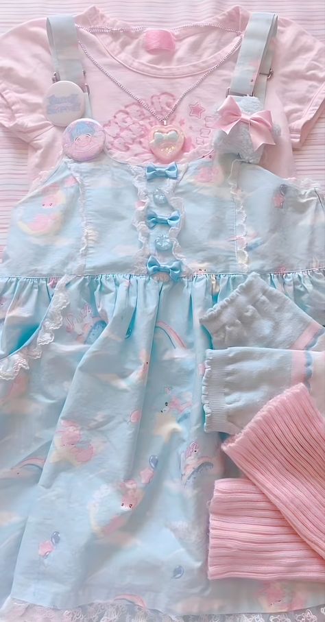 Fairy Kei Outfit, Agender Fashion, Kitschy Aesthetic, Kei Outfits, Fairy Kei Aesthetic, Kei Aesthetic, Pastel Clothing, Fairy Kei Fashion, Kiki Lala