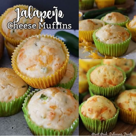 Jalapeno Cheese Muffins are a quick and easy recipe that is made with diced, fresh jalapenos and shredded cheddar cheese. Quick Jalapeno Cheese Bread, Easy Jalapeno Cheddar Bread, Jalapeño Cheddar Muffins, Cheese Muffins Cheddar, Cheddar Jalepeno Cornbread Muffins Jiffy, Streusel Cake, Block Of Cheese, Jalapeno Cheese, Cheese Muffins