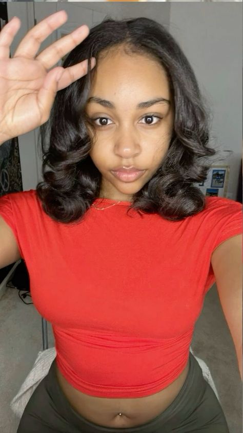 Hairstyles Flat Iron Curls, Slick Press Natural Hair Curls, Silky Press On Short Natural Hair, Short Hair Curled Black Women, Flat Pressed Hair Styles, Short Straight Curly Hair, Jumbo Curls On Natural Hair, Sew In With Short Leave Out, Curly Silk Press Natural Hair Middle Part