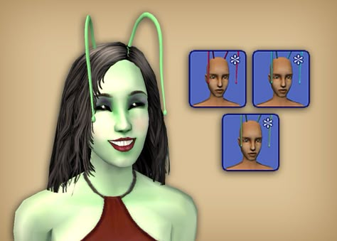 Sims 2 Alien Cc, Sims4 Mod, Sims2 Cc, Sims 2 Cc, Sims Characters, Ts2 Cc, Play Sims 4, Bright Color Schemes, Antenna Accessories