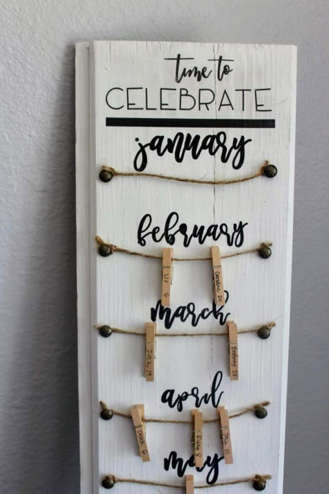 DIY: Family Birthday Calendar – A Project Based Life Diy Family Birthday Calendar, Family Birthday Calendar Ideas, Diy Family Sign, Diy Birthday Calendar Ideas, Family Celebrations Board Diy, Diy Birthday Reminder Board, Birthday Board Ideas For Work, Family Birthday Board Diy, Diy Birthday Board