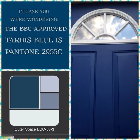 Step One: BBC approved Pantone Step Two: Behr Paint color match app Step Three: TARDIS blue front door Tardis Blue Paint, Tardis Blue Front Door, Tardis Door Diy, Dw Meme, Kitchen Ideas Blue, Blue Front Doors, Tardis Painting, Birthday Cards Ideas, Tardis Door