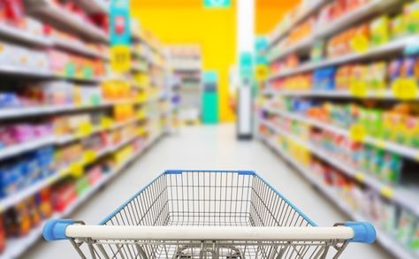 Shopping cart in blur supermarket backgr... | Premium Photo #Freepik #photo #supermarket-background #supermarket #market-background #hypermarket Motts Applesauce, Snack Treat, Blur Photo, Nutrition Labels, Favorite Snack, Grocery Shop, Sweet Snacks, Grocery Store, Dollar Stores