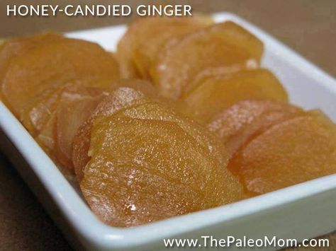 Honey-Candied Ginger The Paleo Mom, Ginger Candy, Paleo Mom, Aip Desserts, Honey Candy, Aip Diet, Paleo Sweets, Candied Ginger, Just Eat