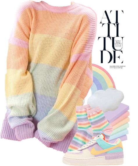 Pastel rainbow Outfit | ShopLook School Vacation, Soft Girl Outfits, Rainbow Beach, Rainbow Sherbet, Rainbow Outfit, Pastel Outfit, Soft Girl, Pastel Rainbow, Beach Outfit