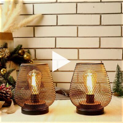 ▷▷Decorate your home or office with this fashion cage lantern lamp. The sturdy base makes it ideal for your table or desk. JHY DESIGN 6.7" Battery Powered Outdoor Table Lamp in Black Wayfair ideas for easter decorations front doors, easter crafts, easter office decorations ideas, easter decor..!!