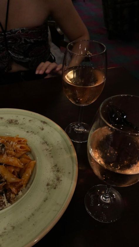 Pasta Aesthetic Dark, Dinner With Wine Aesthetic, Wine And Dine Aesthetic Night, Pasta And Wine Aesthetic, Wine Dinner Aesthetic, Pasta With Wine, Food Aethstetic, Aesthetic Pasta, Instagram Feed Goals