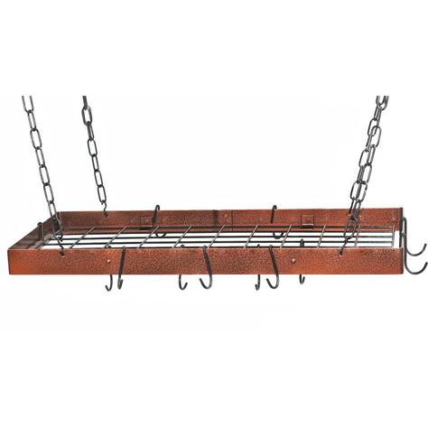 The Gourmet Rectangle Kitchen Pot Rack with Grid - 23