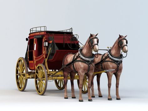 Wells Fargo Stagecoach, Horse Wagon, Wooden Wagon, Chuck Wagon, Horse Carriage, Horse Drawn, Game Character Design, 3d Visualization, American West