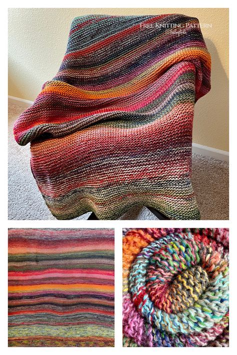 Garter Squish Blanket Free Knitting Pattern - Knitting Pattern Garter Stitch Blanket, Knit Throw Blanket Pattern, Easy Knit Blanket, Knit Afghan Patterns, Throw Blanket Pattern, Knitting Patterns Free Blanket, Stitch Blanket, Dishcloth Knitting Patterns, Fair Isle Knitting Patterns