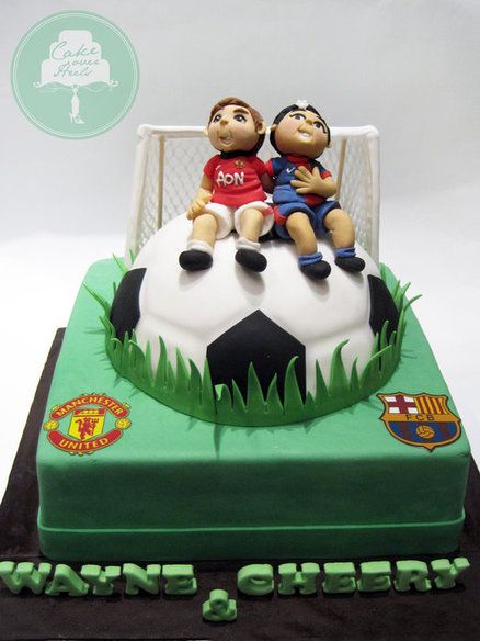 Soccer Buddies  Cake by Nicholas Ang Soccer Field Cake, 2 Tiered Cake, 10th Birthday Cake, Football Cakes, Nice Cake, Soccer Birthday Party, Twins Cake, Soccer Cake, 10 Birthday Cake