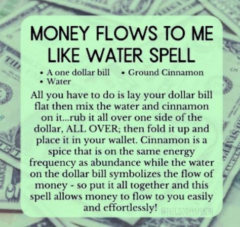 Good Energy Spell, Money Flows To Me, Money Spells Magic, Money Rituals, Paganism Spells, Hoodoo Spells, Money Spells That Work, Good Luck Spells, Spells For Beginners