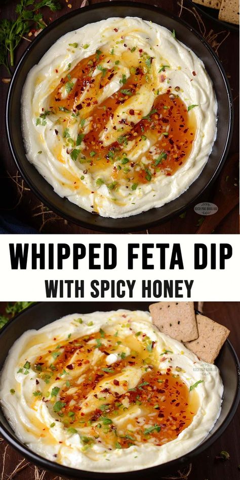 Whipped Feta with Honey Whipped Feta Spicy Honey, Whipped Feta With Spicy Honey, Feta Cream Cheese Honey Dip, Hot Honey Whipped Feta, Spicy Whipped Feta, Food Dolls Whipped Feta, Hot Honey Feta Dip, Spicy Whipped Feta Dip, Whipped Feta Dip With Hot Honey