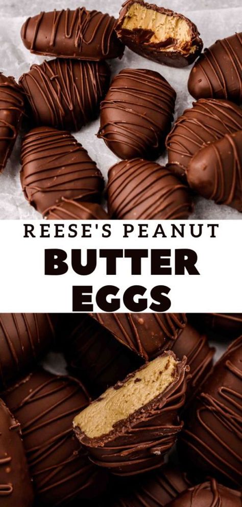 Easter Candy Recipes, Peanut Butter Eggs Recipe, Peanut Butter Egg, Reese Eggs, Reese Peanut Butter Eggs, Peanut Butter Easter Eggs, Chicken Biscuits, Hot Honey Chicken, Peanut Butter Eggs