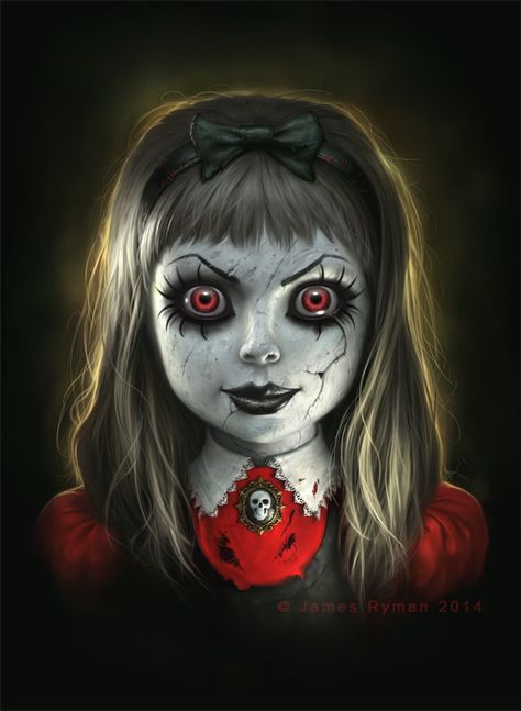 Haunted Doll by namesjames.deviantart.com on @DeviantArt Haunted Doll, Doll Drawing, Horror Vintage, Scary Dolls, Haunted Dolls, Fantasy Art Dolls, Goth Art, Halloween Doll, Creepy Dolls