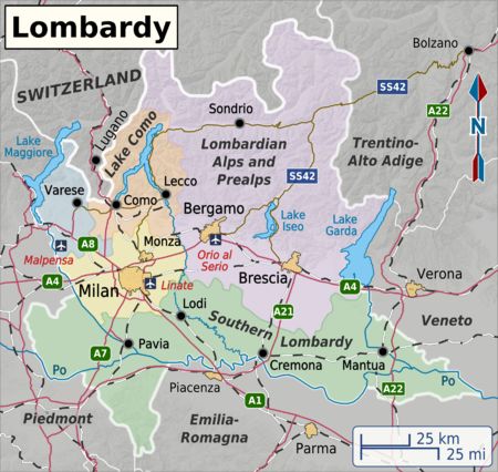 Lombardy – Travel guide at Wikivoyage Lombardy Italy, Italian Aesthetic, Italy Map, Italian Culture, Bergamo, Lake Como, Italy Travel, Verona, Rome