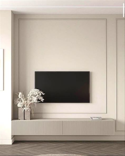 Wainscotting Tv Wall, Wainscoting Tv Wall, Tv Wall Panel, Lcd Wall, Living Room Panelling, Modern Tv Room, Feature Wall Living Room, Japandi Living, Small Living Room Decor