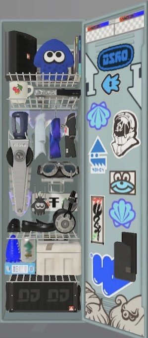 Splatoon 3 Lockers, Splatoon Wallpaper Desktop, Splatoon 3 Locker Ideas, Splatoon 3 Outfits, Splatoon Locker Ideas, Splatoon Blue, Splatoon Outfits, Splatoon Locker, Splatoon Wallpaper