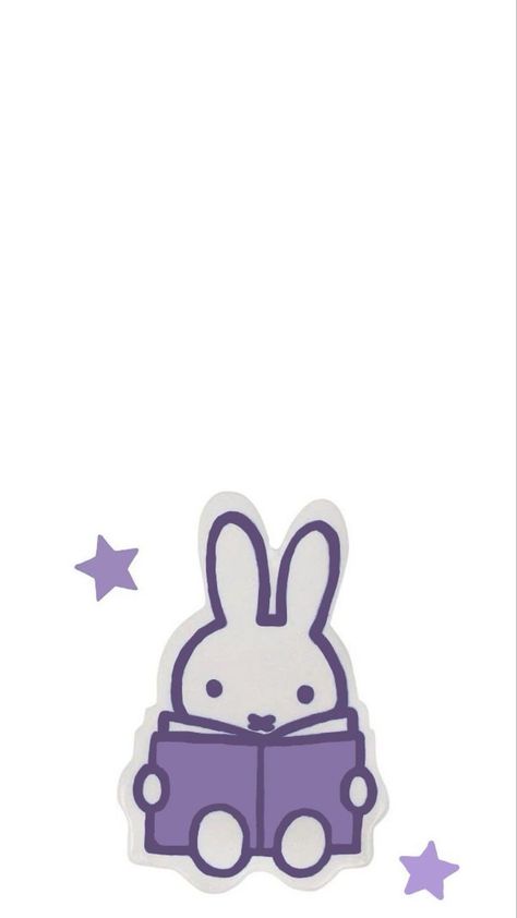 Miffy Wallpaper, Iphone Wallpaper Modern, Purple Bunny, Wallpaper Doodle, Purple Themes, Purple Wallpaper Iphone, Iphone Homescreen Wallpaper, Sanrio Wallpaper, Cartoon Wallpaper Iphone