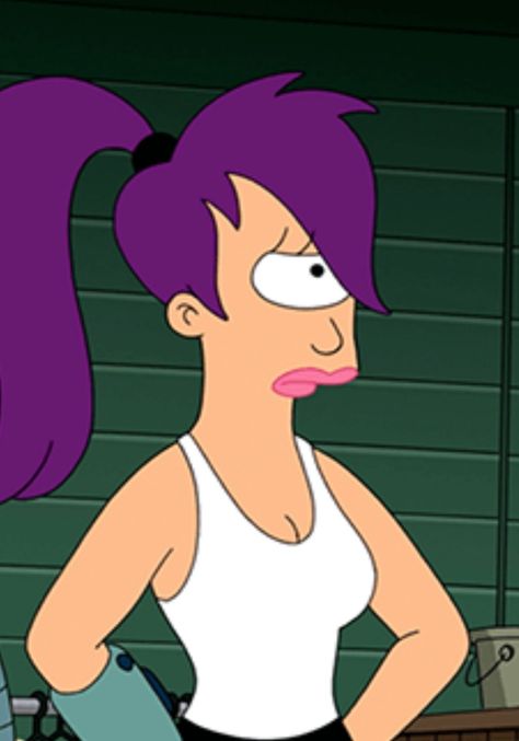 Futurerama Leela, Leela From Futurama, Adult Swim Characters, Funny Hear Me Out Characters, Rubber Band Box Braids, Leela Futurama, Movies Recommendations, Futurama Characters, Man Ponytail