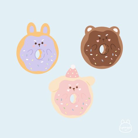 Donut Drawing, Donut Art, Dessert Illustration, Printable Sticker Sheets, Create This Book, Cute Donuts, Arte Van Gogh, Cute Cartoon Images, Cute Doodle Art