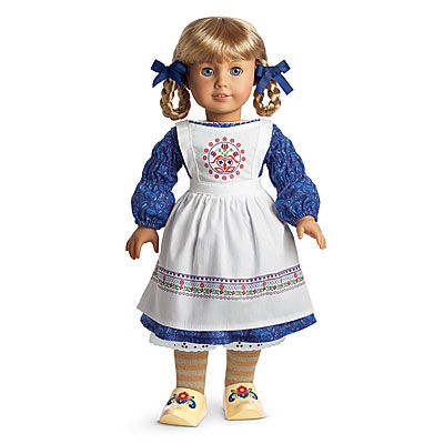 Kirsten's Baking Outfit - American Girl Wiki - Wikia Kirsten American Girl, Kirsten American Girl Doll, Baking Outfit, American Girl Kirsten, Kirsten Larson, Swedish Style, American Doll Clothes, National Costume, Ag Doll Clothes