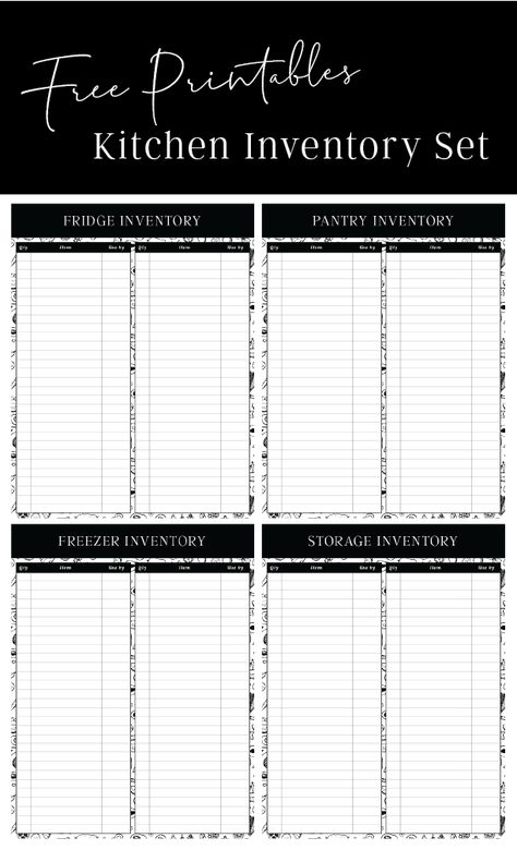 Grocery Inventory List Printables, Kitchen Inventory Printable Free, Food Inventory Printable Free, Pantry List Inventory Free Printables, Pantry Inventory Printable Free, Inventory List Free Printable, Freezer Inventory Printable Free, Kitchen Inventory List, Pantry Inventory Printable