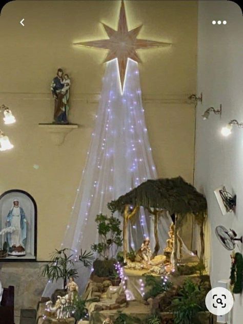 Christmas Nativity Scene Display, Christmas Crib Ideas, Nativity Scene Display, Christian Christmas Decorations, Church Christmas Decorations, Christmas Church, Christmas Themes Decorations, Christmas Nativity Scene, Kraf Diy